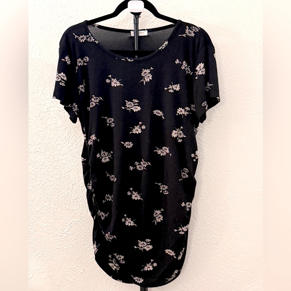 Black Short Sleeve Maternity Tee